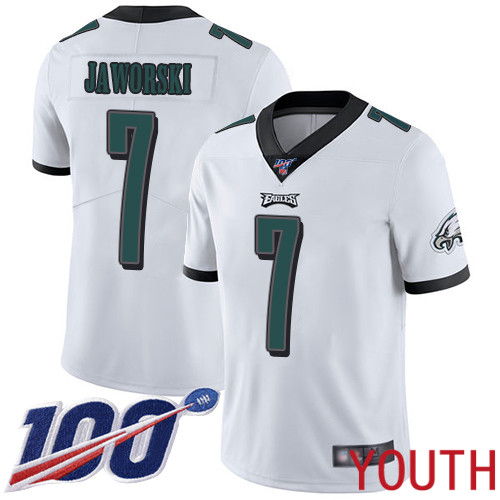 Youth Philadelphia Eagles #7 Ron Jaworski White Vapor Untouchable NFL Jersey Limited Player Season->youth nfl jersey->Youth Jersey